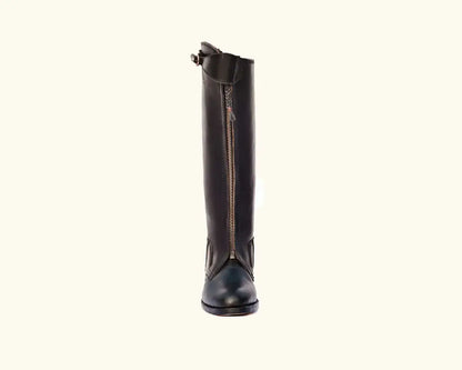 Horse rider wearing Devogue 4-layer boots – brown leather